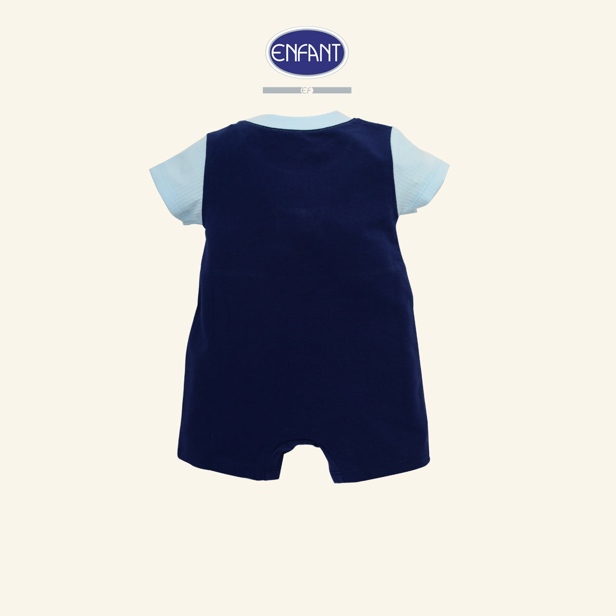 ENFANT ชุดบอดี้สูทขาสั้น เอี๊ยมฟ้า สำหรับแรกเกิด- 12 เดือน  EB8JX1