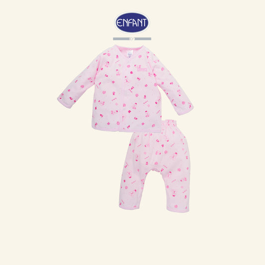 ENFANT ชุดเสื้อกระดุมแขนยาว เด็กเล็ก สำหรับ3เดือน-2ขวบ ลายน้องหมี 2สี รุ่นEID1DH6