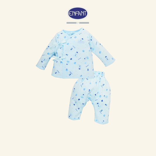 ENFANT ชุดเสื้อผูกป้ายเด้กเล็ก แรกเกิด-6เดือน 2สี ลายน้องหมี รุ่นED1DH7