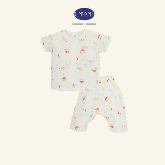ENFANT ชุดกระดุม แขนสั้น  ลายเห็ดน้อย 3เดือน-2ปี  ED1DK4