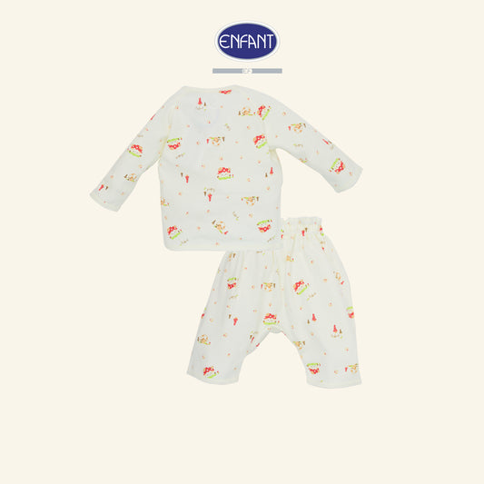 ENFANT ชุดเสื้อผูก แขนยาว ลายเห็ดน้อย  แรกเกิด-6เดือน  ED1DK7