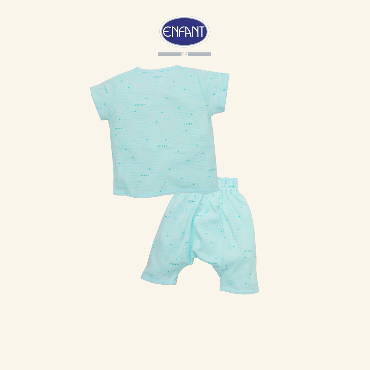 ENFANT  ชุดเวลเปอร์เทป หมีน้อยสั้น แรกเกิด-6เดือน ฟ้า ED1DL5