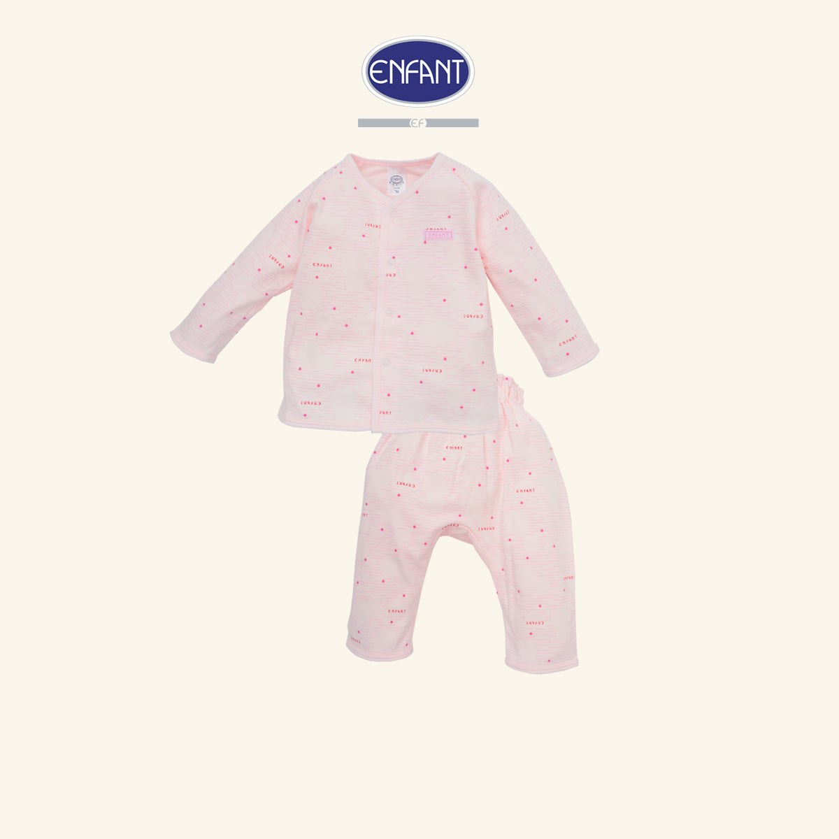 ENFANT ชุดSnapป้าย ยาว หมีน้อย 3เดือน-2ปี 2สี ED1DL6