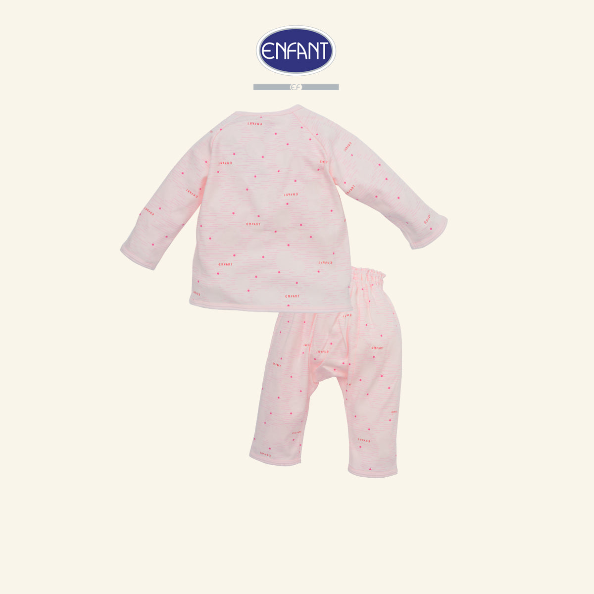 ENFANT ชุดSnapป้าย ยาว หมีน้อย 3เดือน-2ปี 2สี ED1DL6