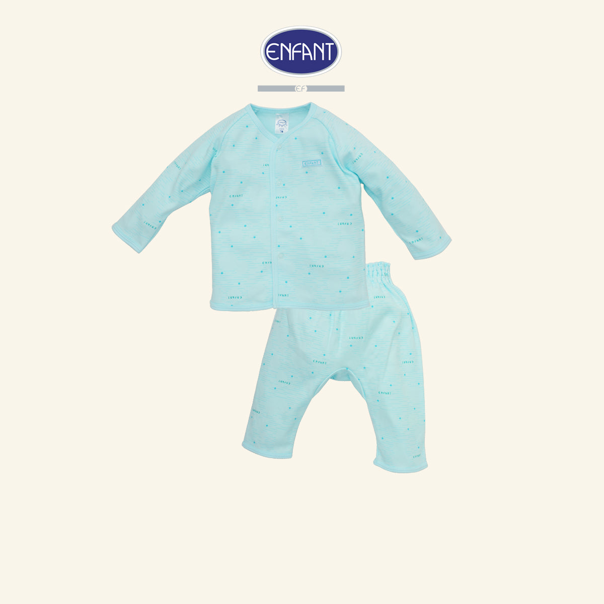 ENFANT ชุดSnapป้าย ยาว หมีน้อย 3เดือน-2ปี 2สี ED1DL6