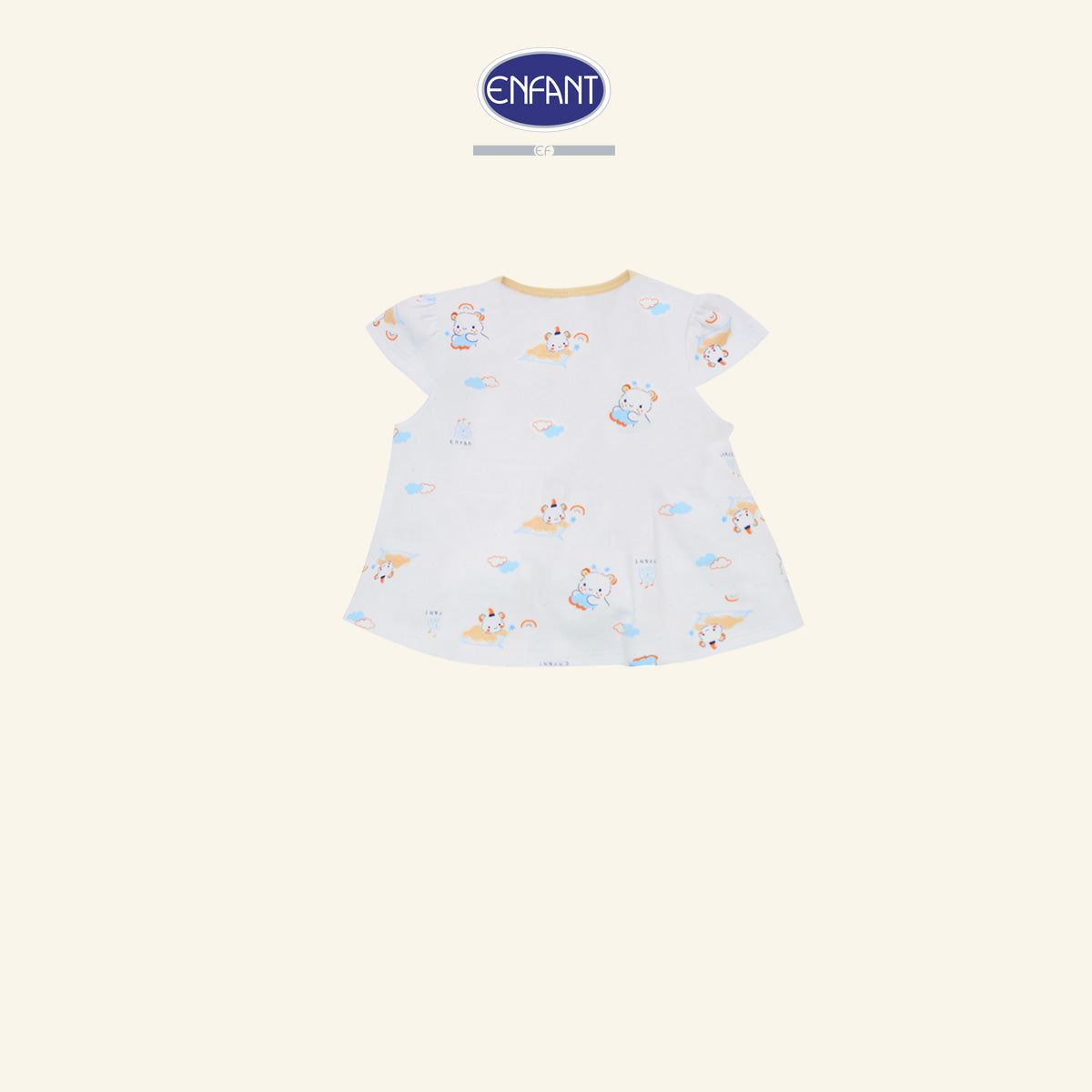 ENFANT BASIC ชุดเสื้อป้ายเวลโก้แขนสั้นขาสั้น แรกเกิด- 6 เดือน ED1DM2