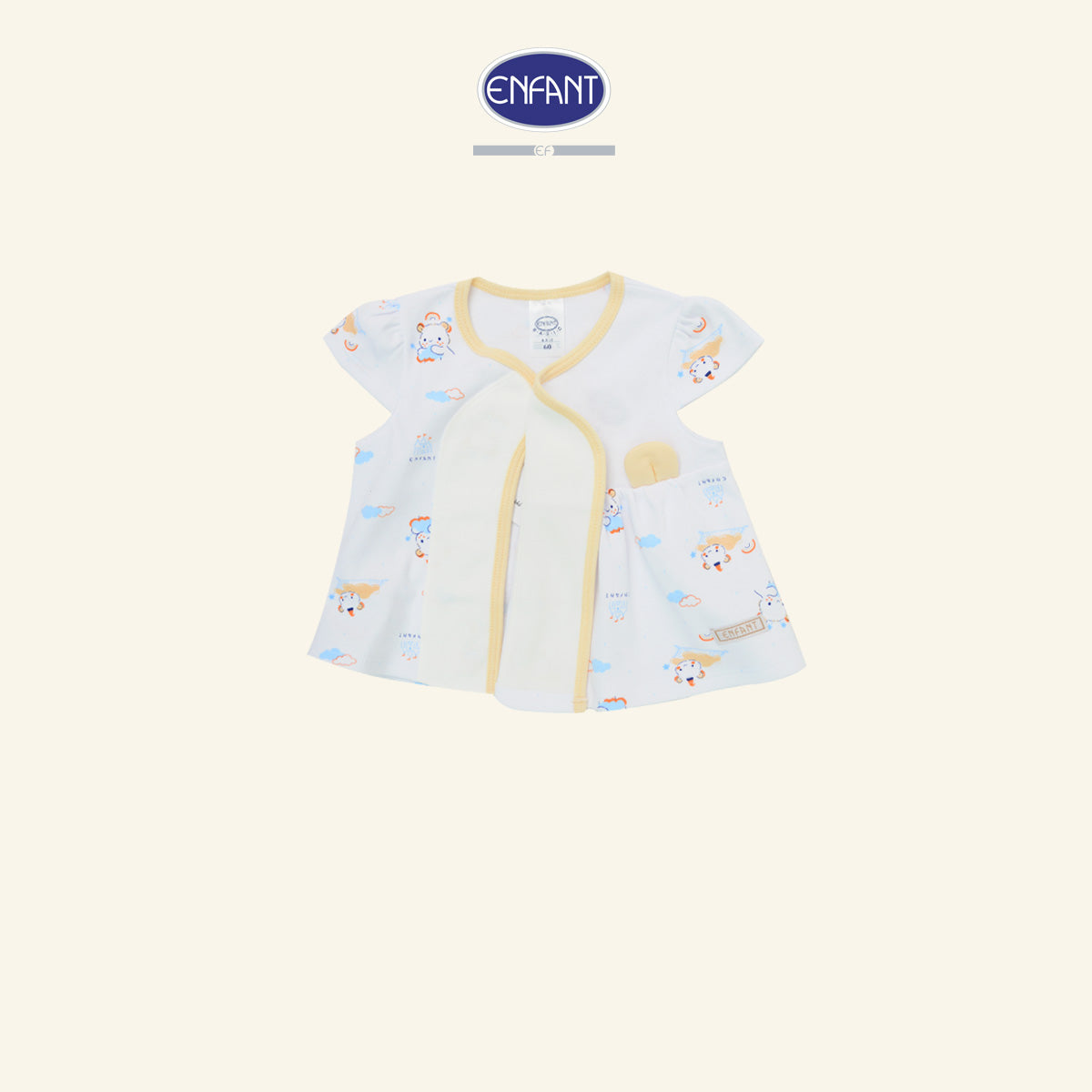 ENFANT BASIC ชุดเสื้อป้ายเวลโก้แขนสั้นขาสั้น แรกเกิด- 6 เดือน ED1DM2