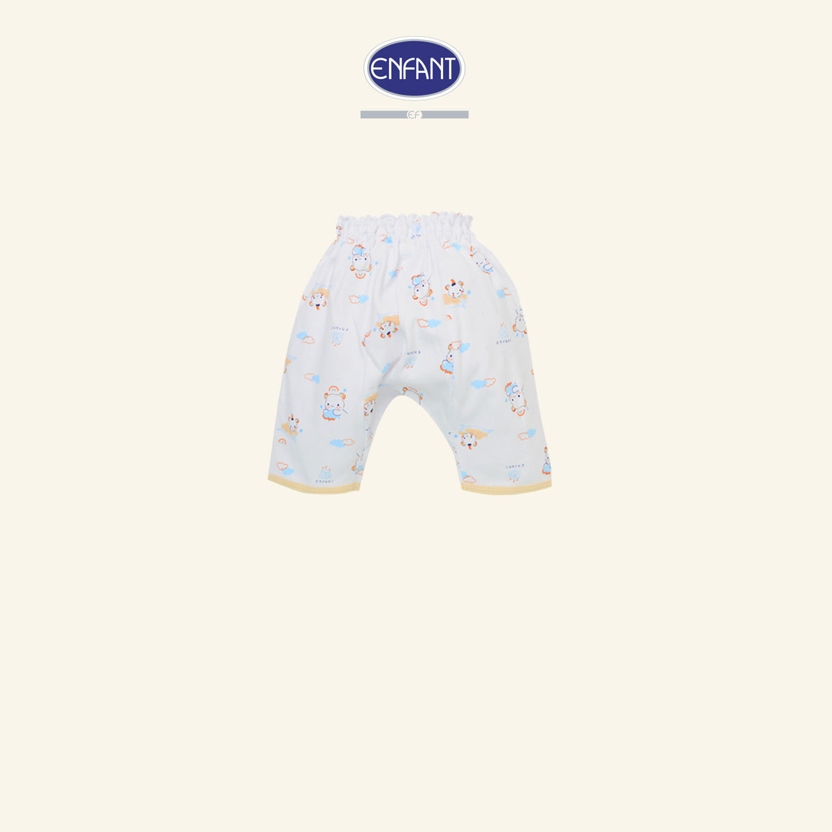 ENFANT BASIC ชุดเสื้อแขนสั้นกางเกงสามส่วนแบบสแนป สำหรับ 3 เดือน - 2 ขวบ น้องหมี ED1DM4