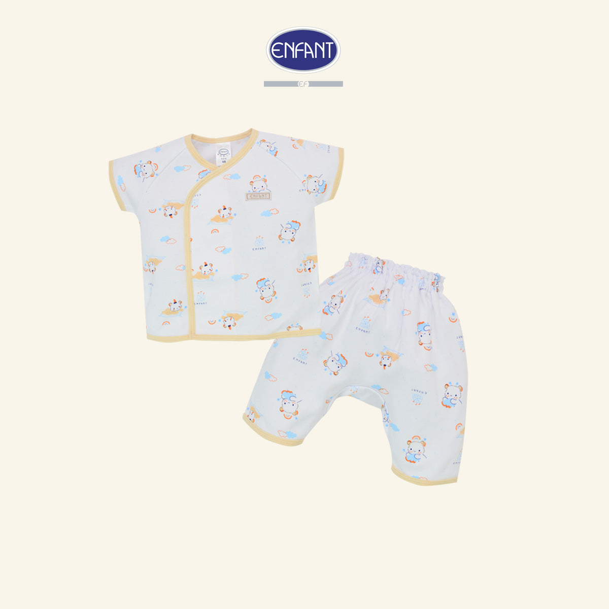 ENFANT BASIC ชุดเสื้อเวลโก้เทปแขนสั้น แรกเกิด-6เดือน น้องหมี ED1DM5