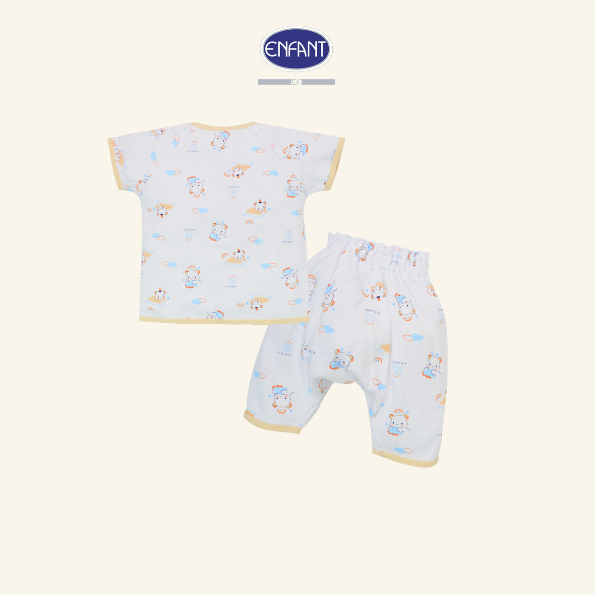 ENFANT BASIC ชุดเสื้อเวลโก้เทปแขนสั้น แรกเกิด-6เดือน น้องหมี ED1DM5