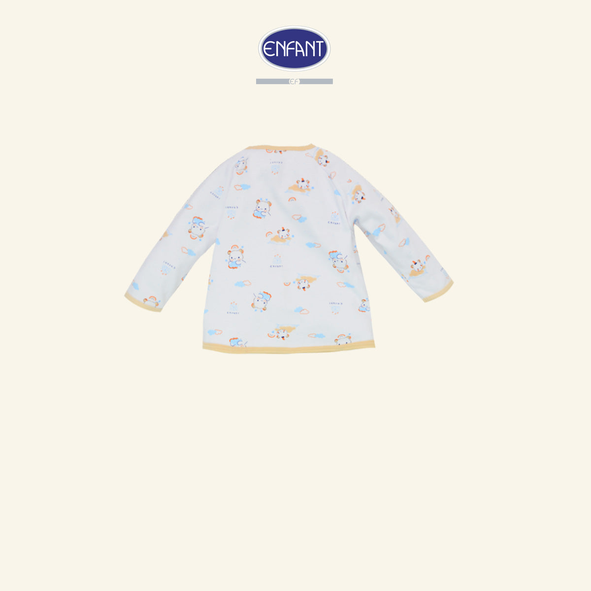 ENFANT BASIC ชุดเสื้อผ้าแขนยาวขายาวแบบสแนป สำหรับ 3 เดือน - 2 ขวบ น้องหมี ED1DM6