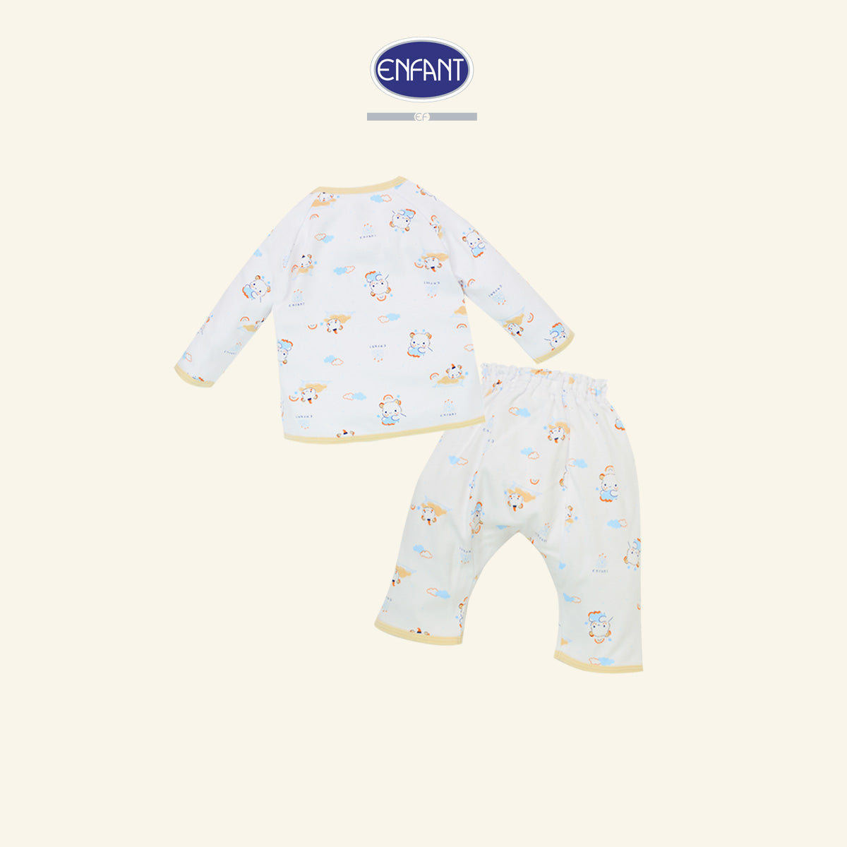ENFANT BASIC ชุดเสื้อเวลโก้เทปแขนยาวขายาว แรกเกิด-6เดือน น้องหมี ED1DM7