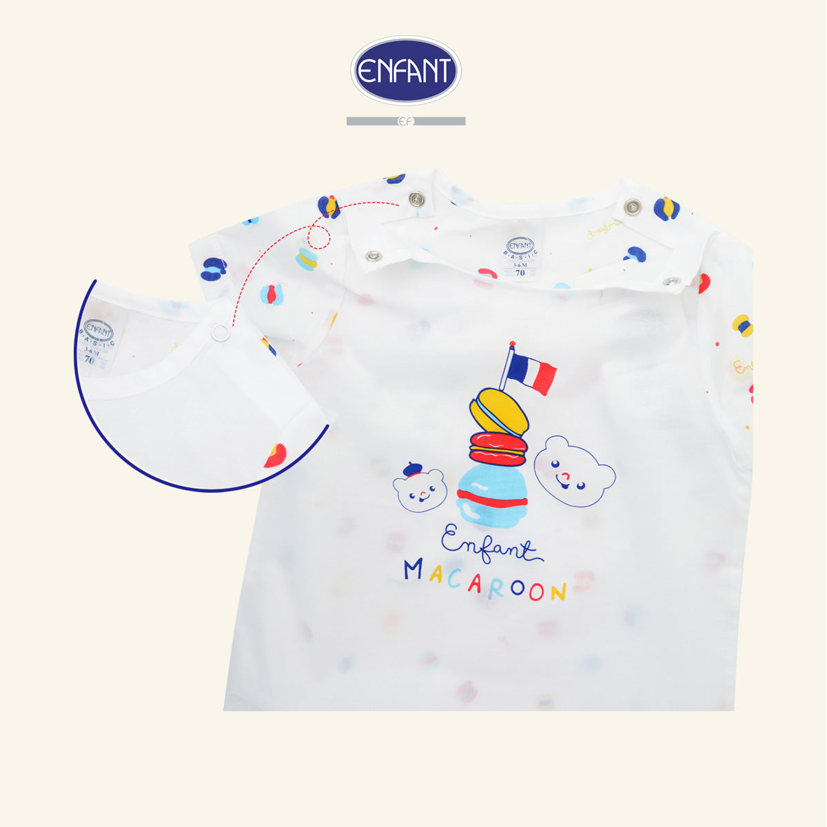 ENFANT ชุดเสื้อผ้าเด็ก สำหรับ 3 เดือน - 2 ขวบ ED1DP9