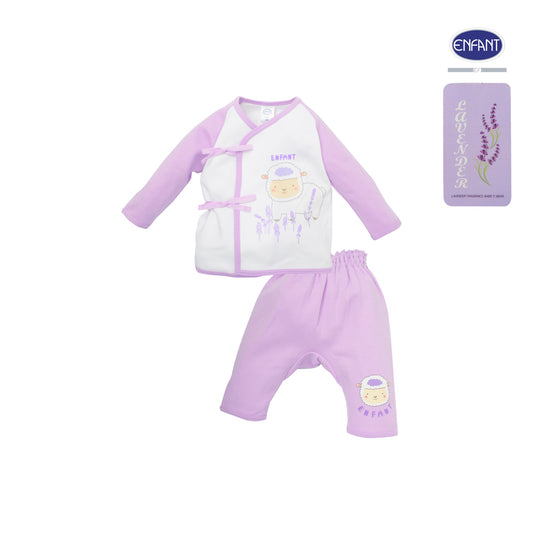Enfant เสื้อผูกแขนยาว+กางเกง ลาเวนเดอร์