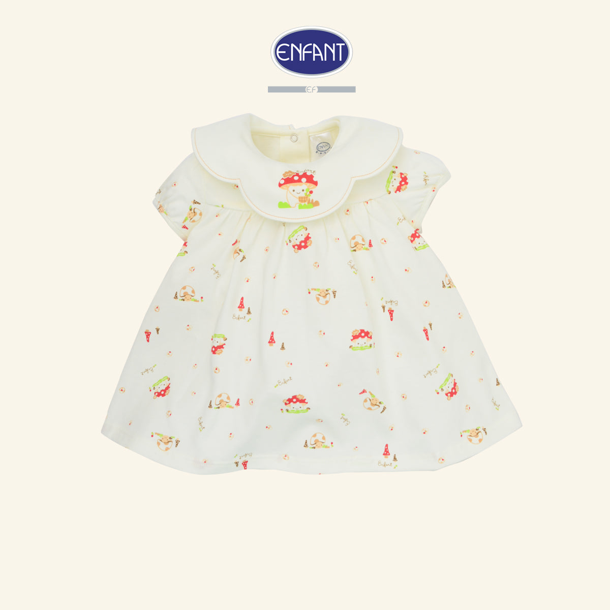 ENFANT ชุดเดรส แขนกุด ลายเห็ดน้อย ED4DK0
