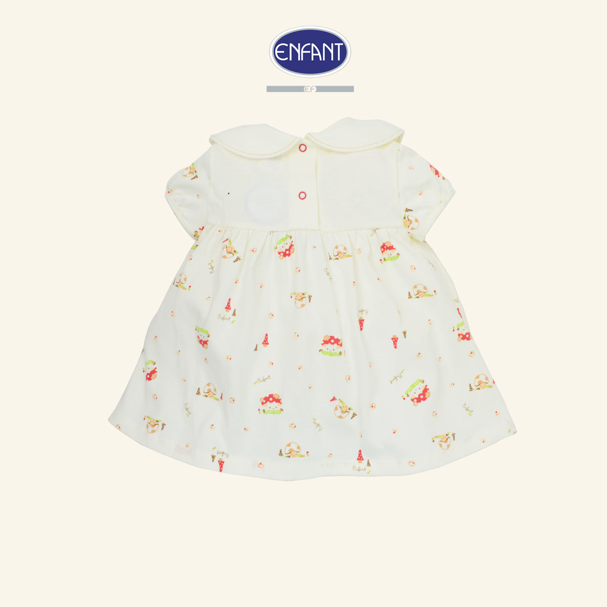 ENFANT ชุดเดรส แขนกุด ลายเห็ดน้อย ED4DK0