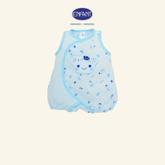 ENFANT  ชุดบอดี้สูทเด็กอ่อน กระดุมSnap สำหรับแรก-1ขวบ สีฟ้า ลายน้องหมี รุ่น ED8DH3