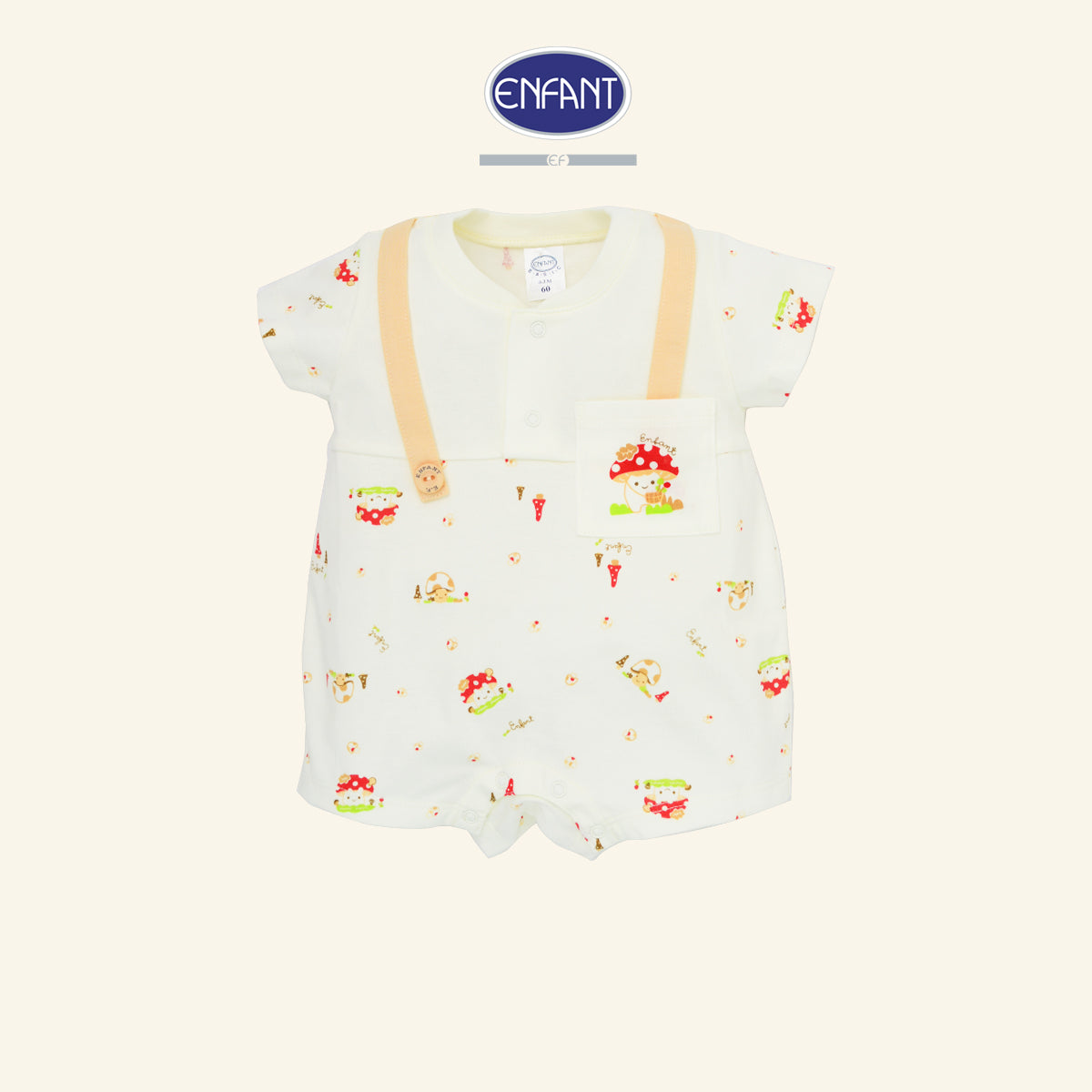 ENFANT บอดี้สูทเอี๊ยม ลายเห็ดน้อย แรกเกิด-1ปี ED8DK0