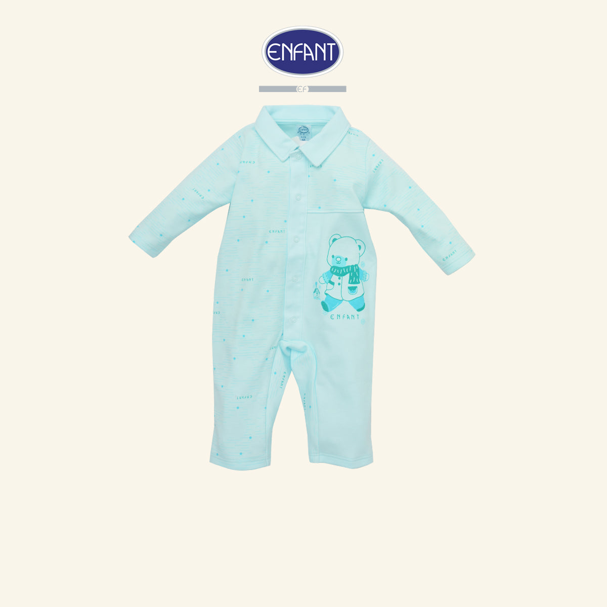 ENFANT ชุดบอดี้สูท คอปก ฟ้า แรกเกิด-6เดือน ED8DL9