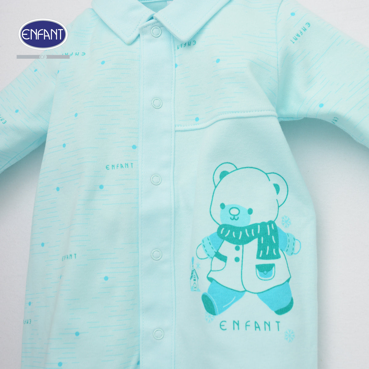 ENFANT ชุดบอดี้สูท คอปก ฟ้า แรกเกิด-6เดือน ED8DL9