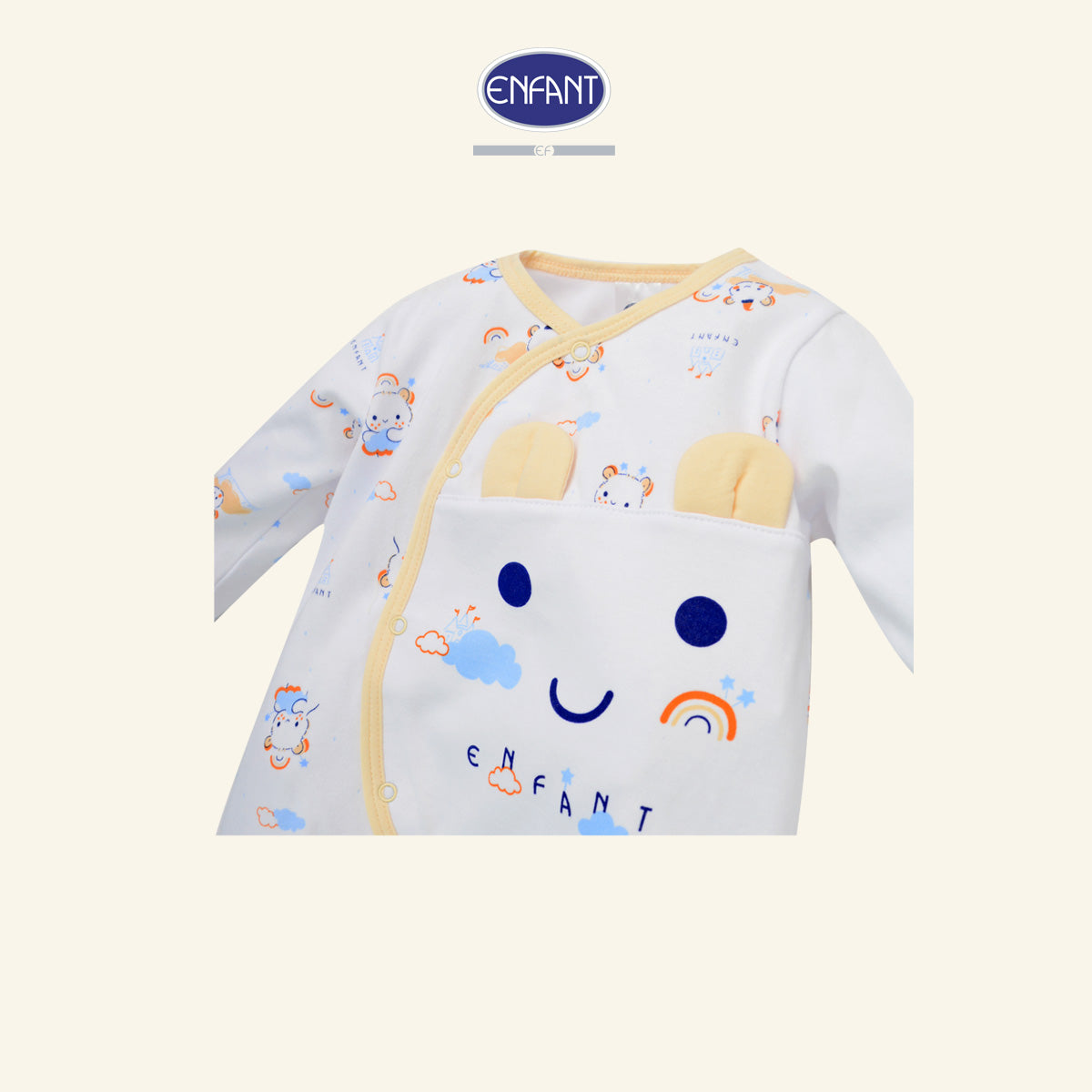 ENFANT BASIC ชุดบอดี้สูทแขนยาวขายาว แรกเกิด- 12 เดือน ED8DM1