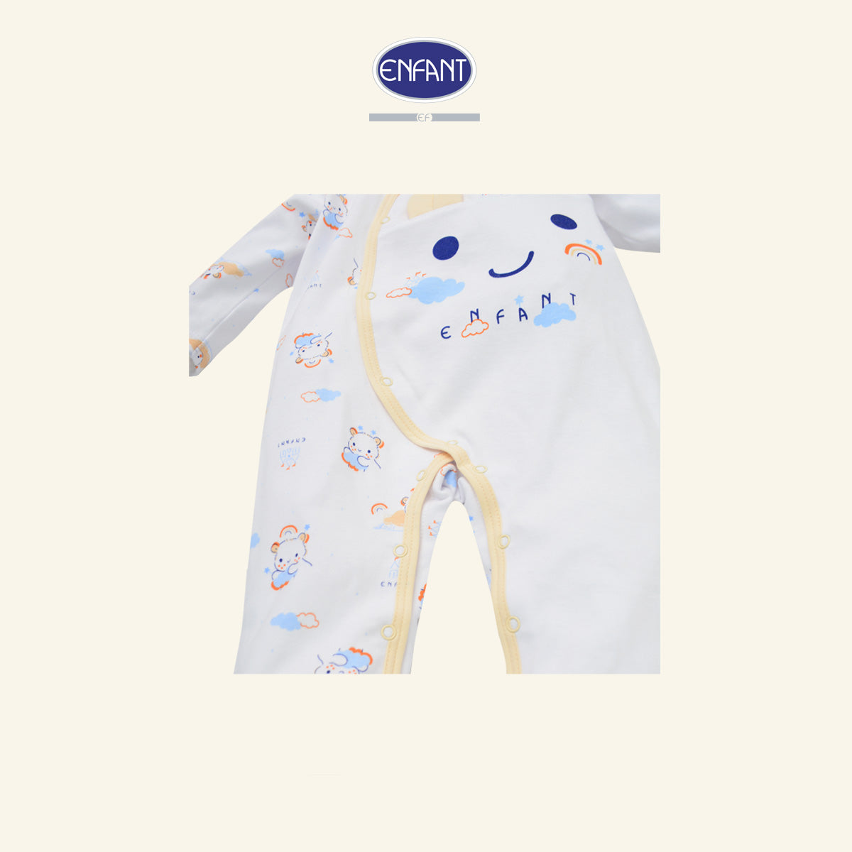 ENFANT BASIC ชุดบอดี้สูทแขนยาวขายาว แรกเกิด- 12 เดือน ED8DM1