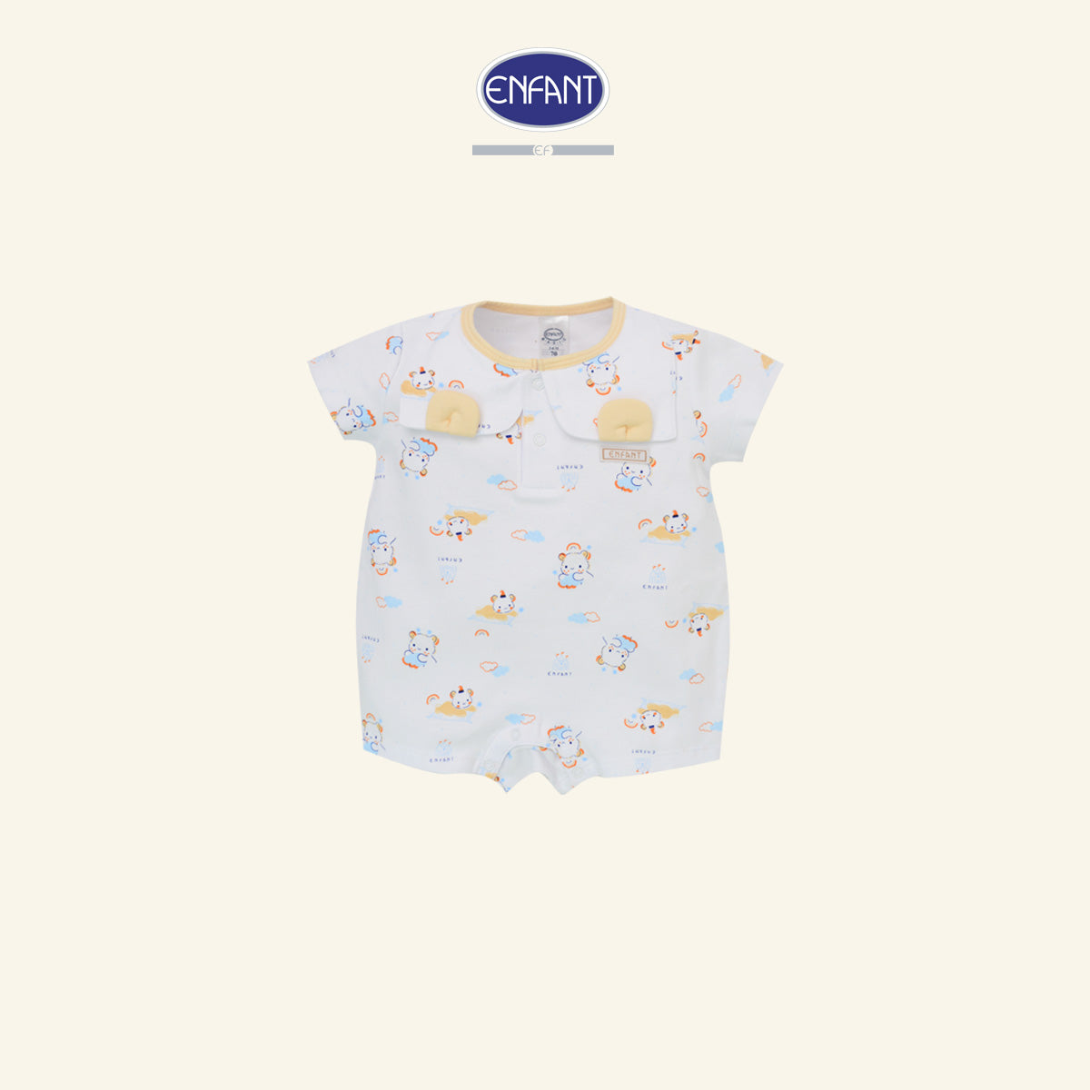 ENFANT BASIC ชุดบอดี้สูทแขนสั้นขาสั้น แรกเกิด- 12 เดือน ED8DM8