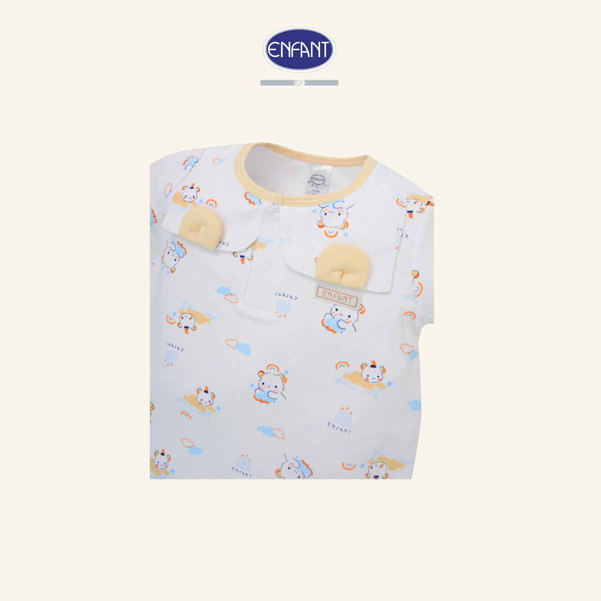 ENFANT BASIC ชุดบอดี้สูทแขนสั้นขาสั้น แรกเกิด- 12 เดือน ED8DM8