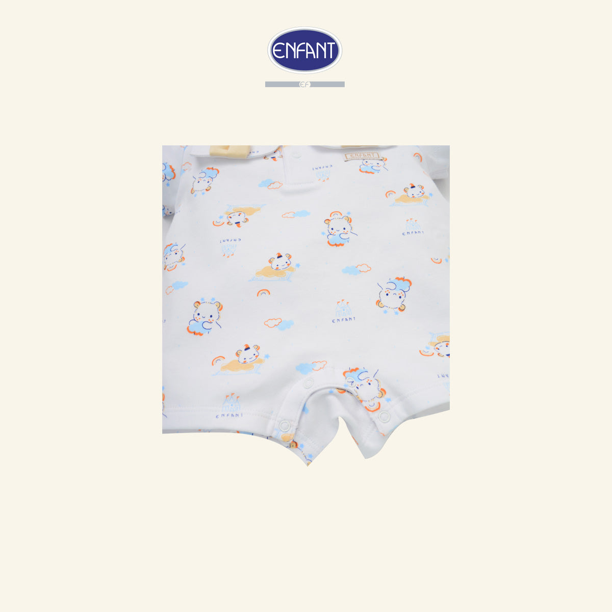 ENFANT BASIC ชุดบอดี้สูทแขนสั้นขาสั้น แรกเกิด- 12 เดือน ED8DM8