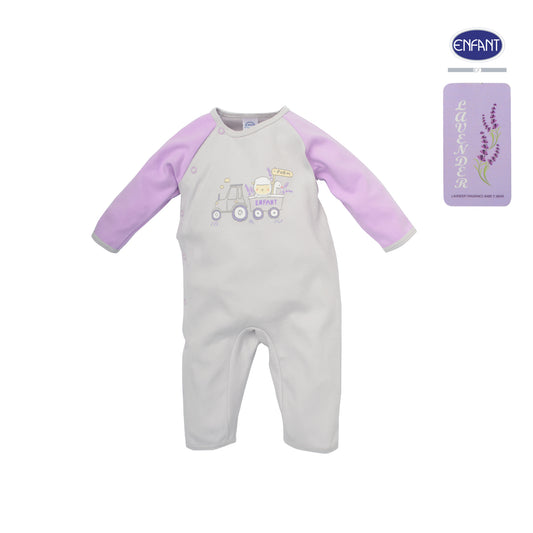 Enfant ชุดบอดี้สูท Snapข้าง แขนยาว ลาเวนเดอร์