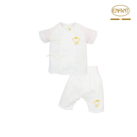 Enfant ชุดผูกเสื้อป้าย-กางเกง สำหรับเด็กแรกเกิด ฟ้า-ชมพู EF1EL5