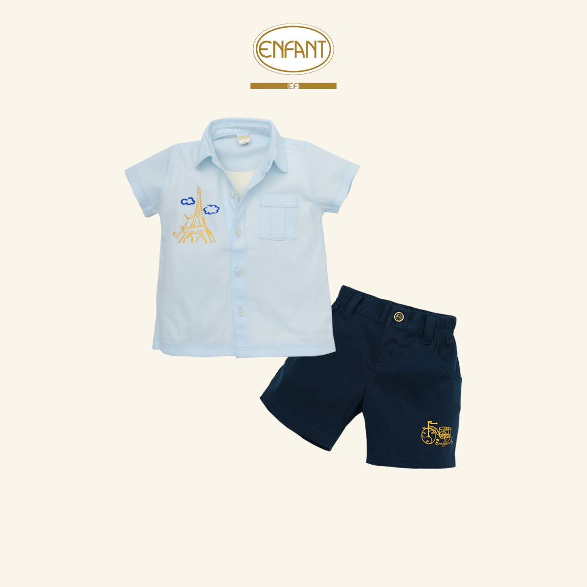 ENFANT ชุดหล่อ คอปก เด็กชาย 3เดือน-2ปี  EF1ES0