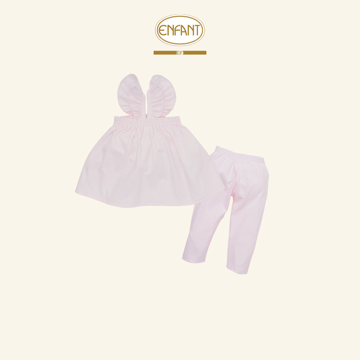 ENFANT ชุดสายเดี่ยว+กางเกง แถมสายคาดผม น่ารัก 3เดือน-2ปี EF1ES1
