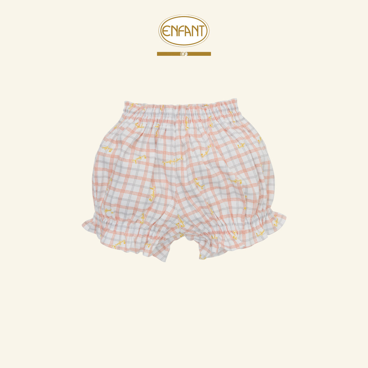 ENFANT ชุดเสื้อป้าย+กางเกง ลายสก็อต0-6เดือน EF1EU0