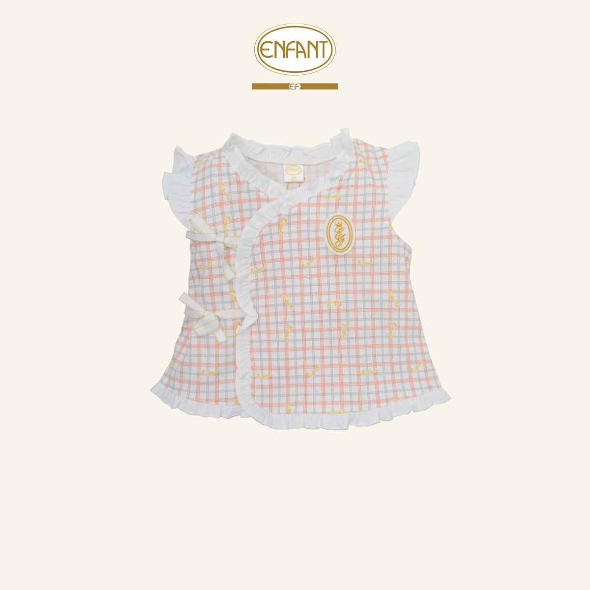 ENFANT ชุดเสื้อป้าย+กางเกง ลายสก็อต0-6เดือน EF1EU0