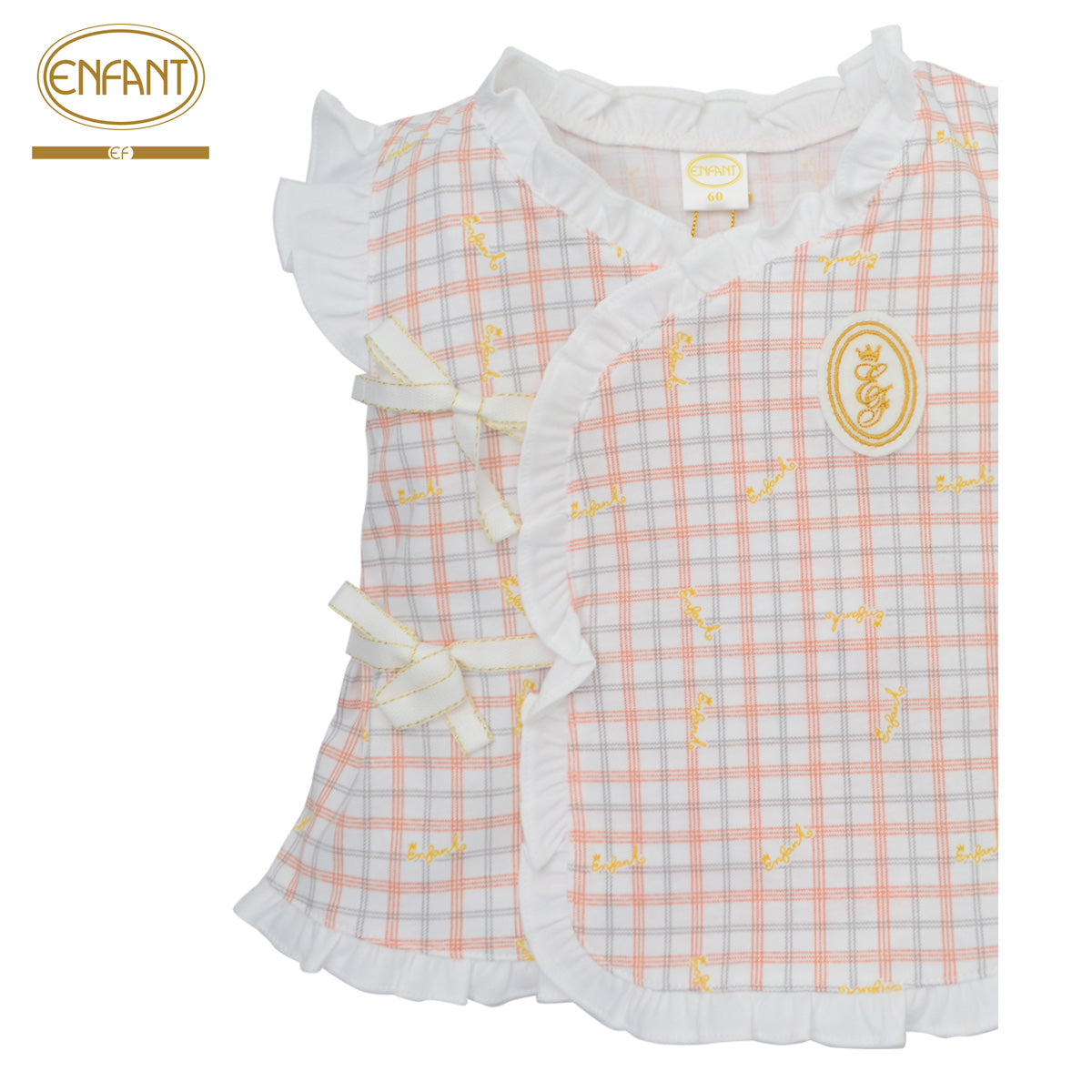 ENFANT ชุดเสื้อป้าย+กางเกง ลายสก็อต0-6เดือน EF1EU0