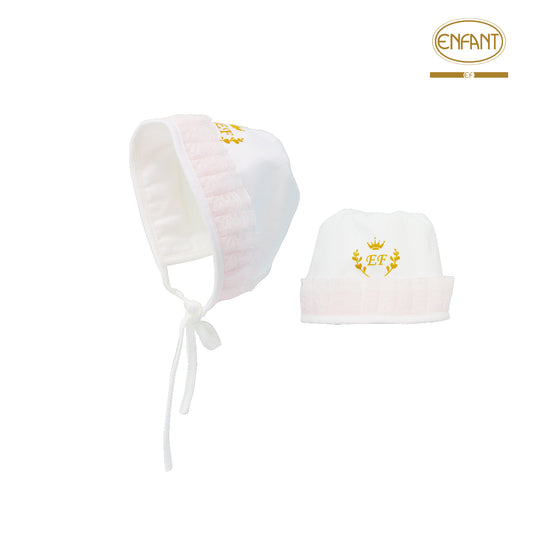 Enfant หมวกทรงบอนเน็ตเด็กหญิง เด็กแรกเกิด-6เดือน สีชมพู EF7EL6