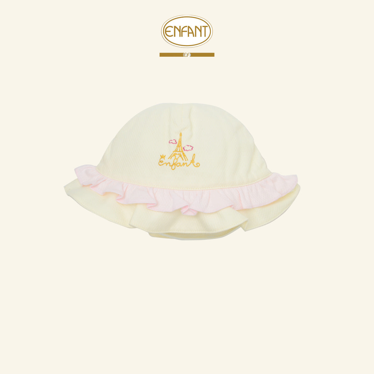 ENFANT  หมวกปีกระบาย ครีมเด็กโต 3-12เดือน น่ารัก EF7ES6