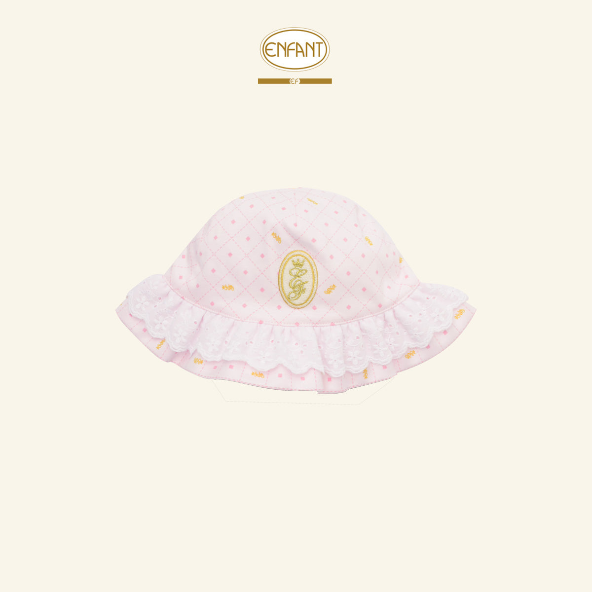 ENFANT หมวกปีกระบาย ลายน่ารัก 1-6เดือน  ชมพู EF7EX6