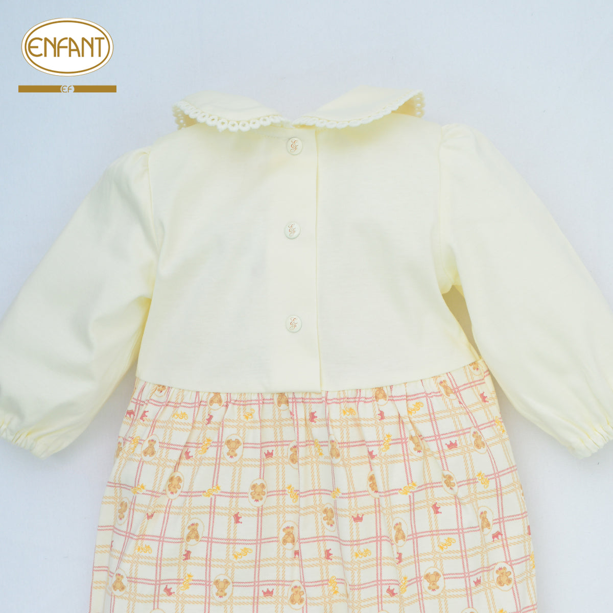 ENFANT ชุดบอดี้สูทเอี๊ยมยาว ลายหมี แรกเกิด-6เดือน รุ่นEF8EM6