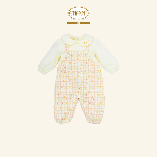 ENFANT ชุดบอดี้สูทเอี๊ยมยาว ลายหมี แรกเกิด-6เดือน รุ่นEF8EM6