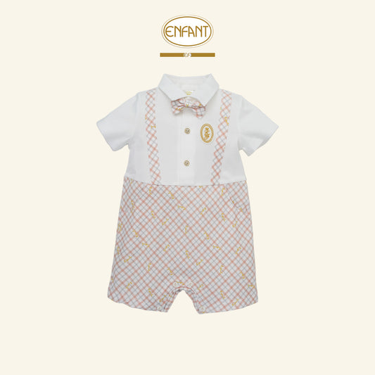 ENFANT ชุดบอดี้สูทเอี๊ยม ขาสั้น สก็อต 3เดือน-2ปี  EF8EU0