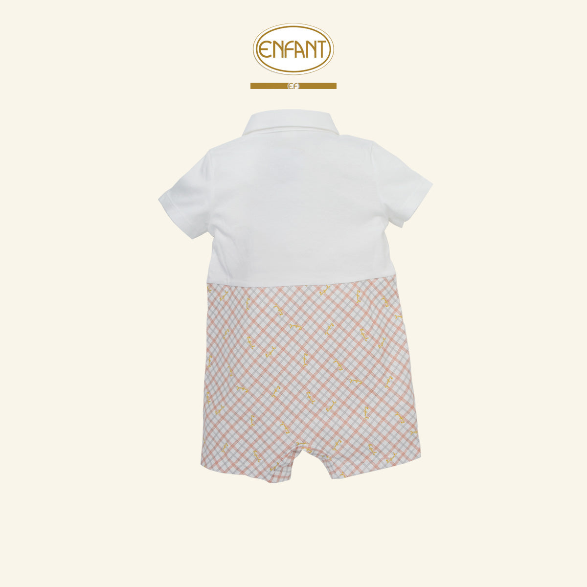 ENFANT ชุดบอดี้สูทเอี๊ยม ขาสั้น สก็อต 3เดือน-2ปี  EF8EU0