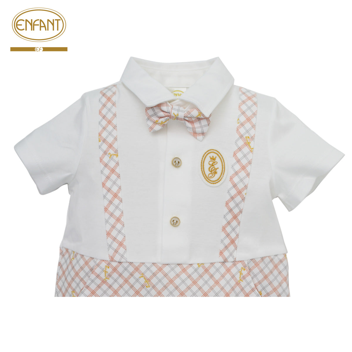 ENFANT ชุดบอดี้สูทเอี๊ยม ขาสั้น สก็อต 3เดือน-2ปี  EF8EU0