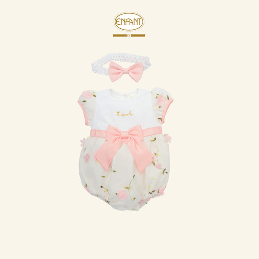 ENFANT ชุดบอดี้สูท+ที่คาดผม ดอกไม้ แรกเกิด-1 ปี EF8EX1