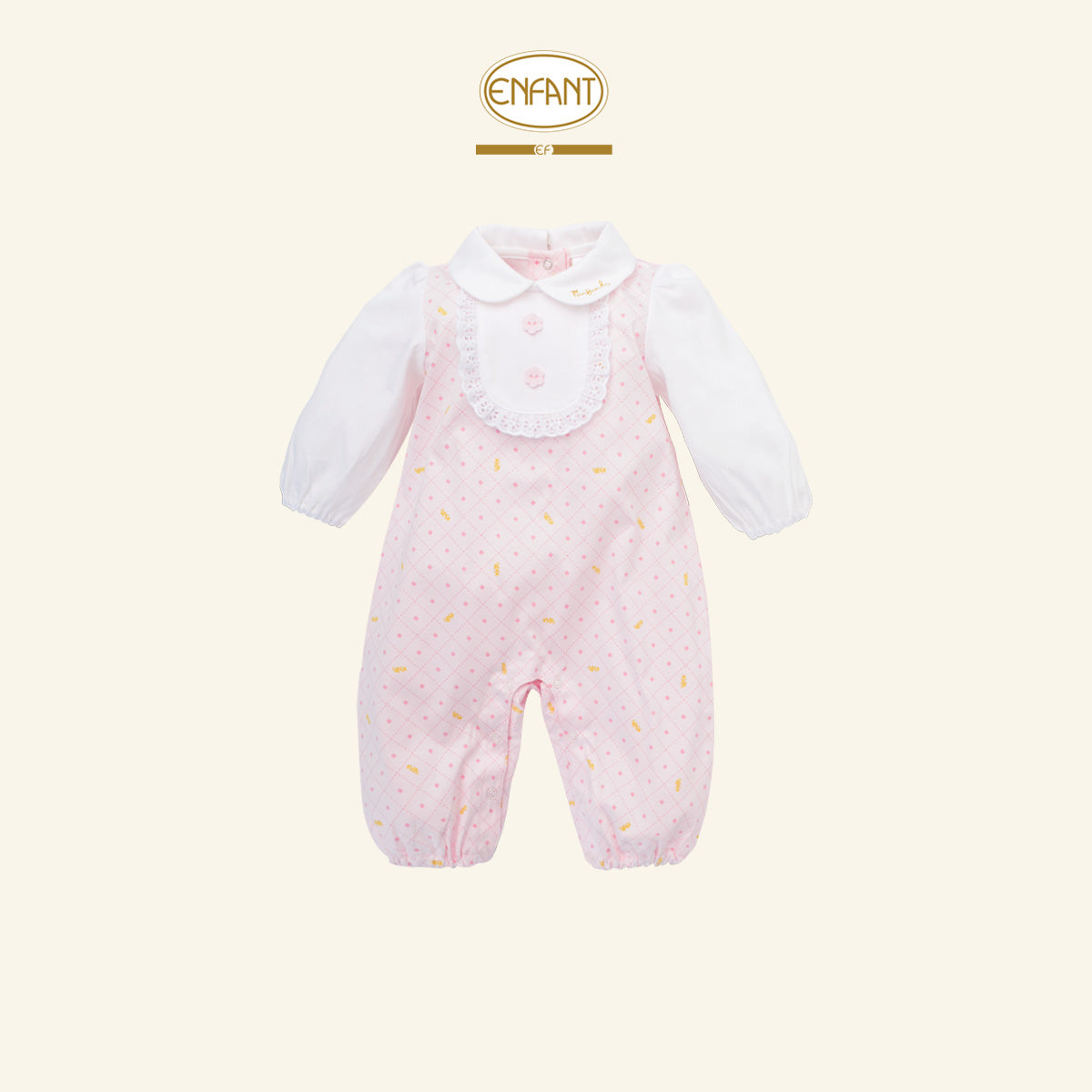 ENFANT ชุดบอดี้สูท ลายน่ารัก ลูกสาว 0-6เดือน ชมพู EF8EX6