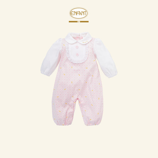 ENFANT ชุดบอดี้สูท ลายน่ารัก ลูกสาว 0-6เดือน ชมพู EF8EX6