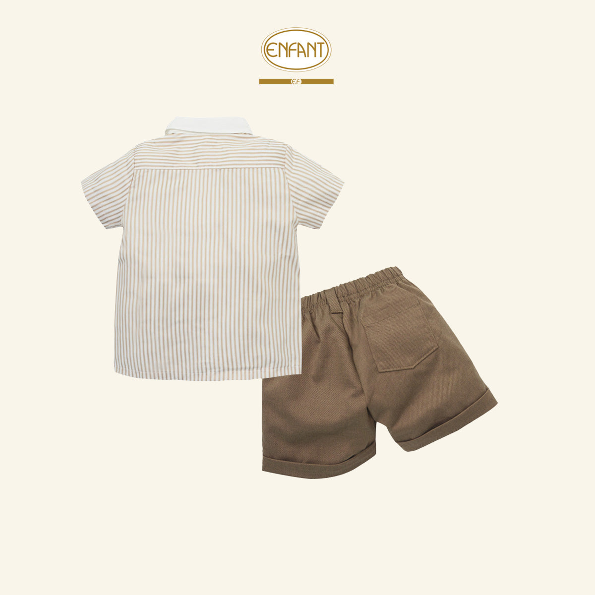 ENFANT ชุดหล่อ น้ำตาล ลายริ้ว 6-12เดือน   EF1ER0