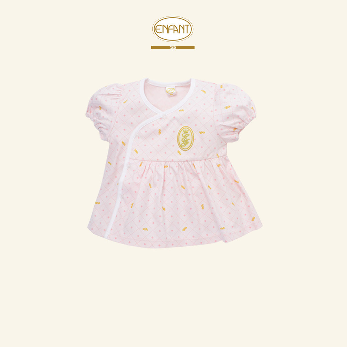 ENFANT เสื้อSnap+กางเกงใน ลายน่ารัก ชมพู EF1EX1