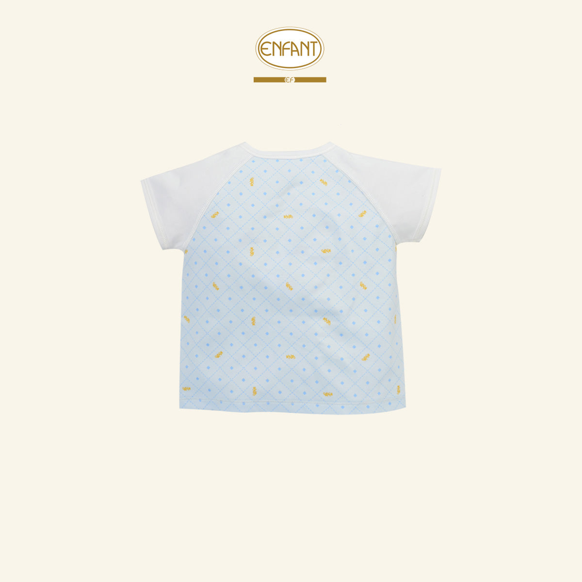 ENFANT ชุดSnapสั้น ลายน่ารัก 0-6เดือน ฟ้า EF1EX5